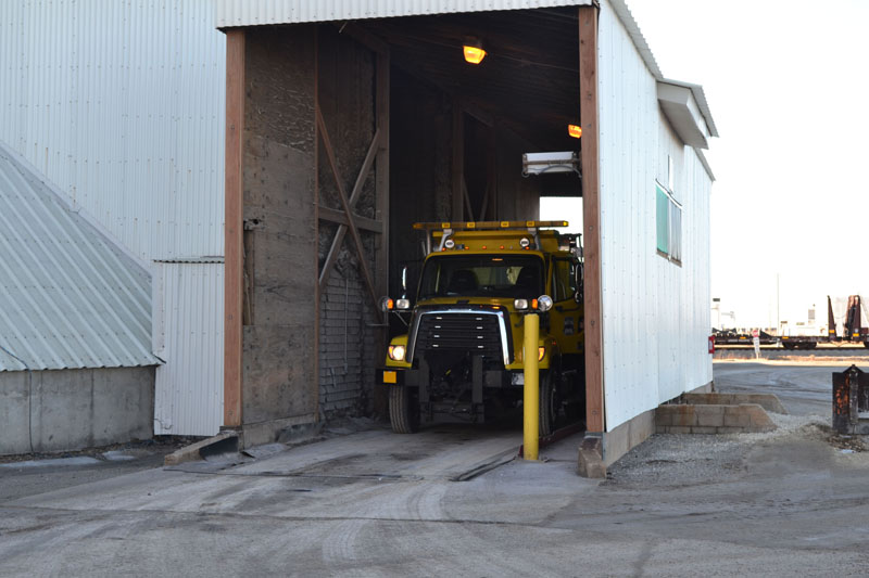 Truck loading salt at Hutchinson Salt facility